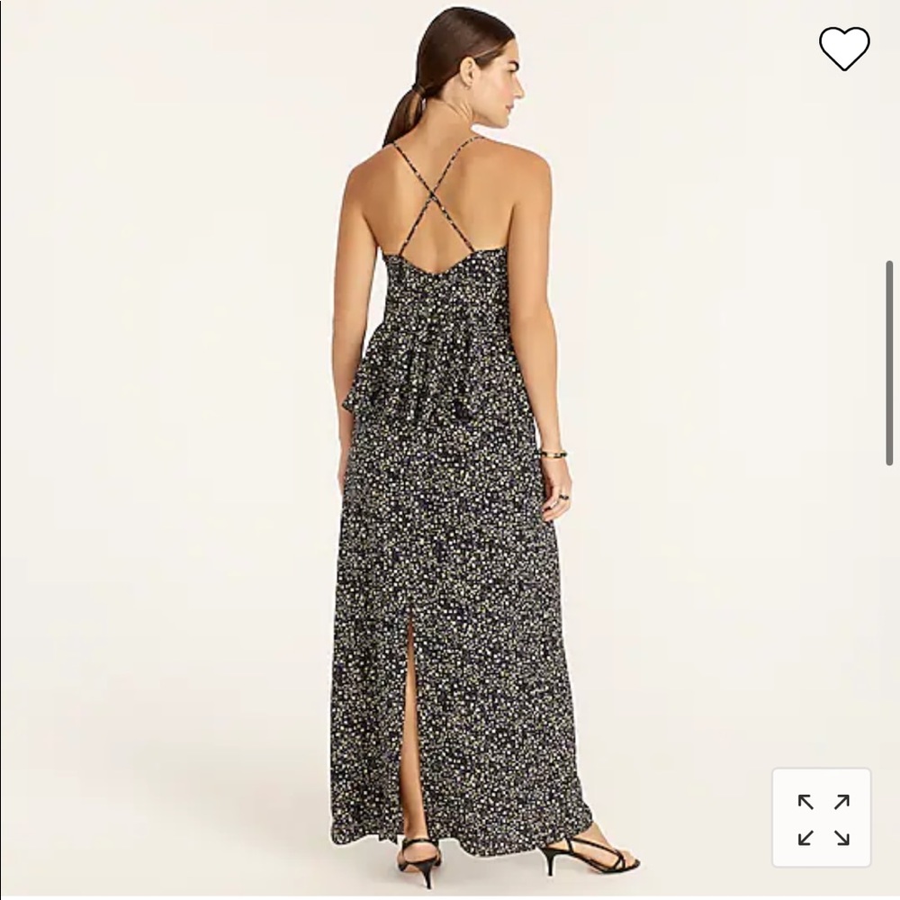 NWT Ruffle-back silk dress in starry sky print JCREW SIZE 2 - Picture 2 of 6